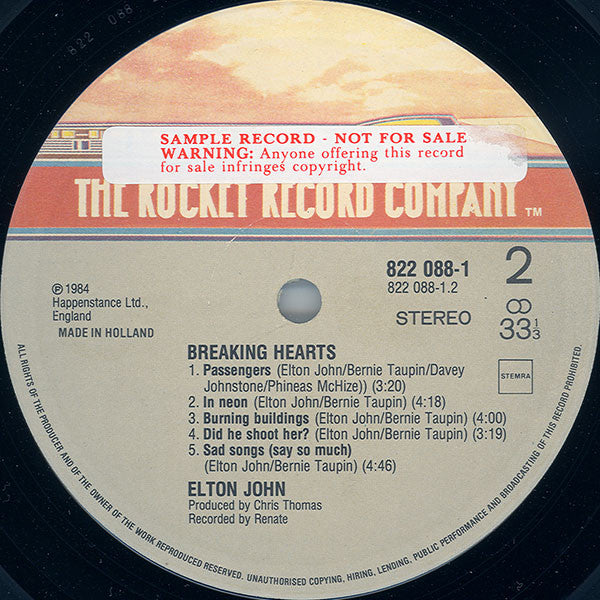 Elton John : Breaking Hearts (LP,Album)