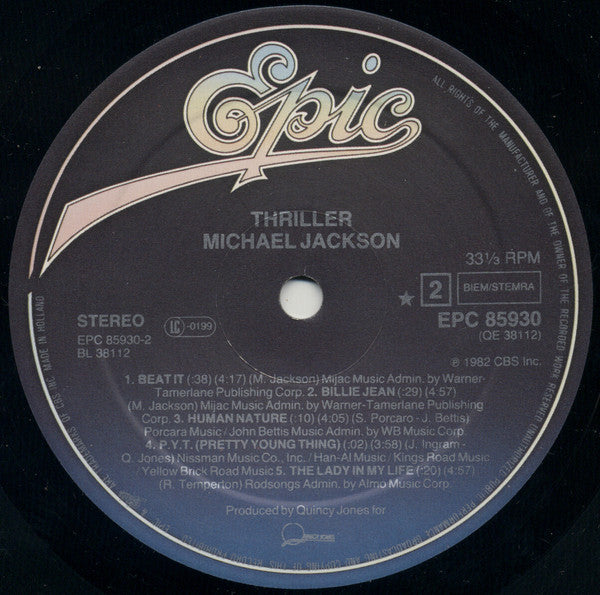 Michael Jackson : Thriller (LP,Album,Stereo)