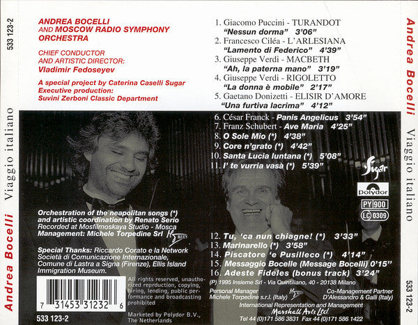 Andrea Bocelli : Viaggio Italiano (Album)
