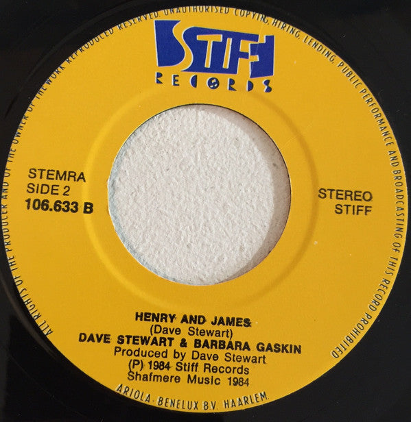 Dave Stewart & Barbara Gaskin : I'm In A Different World (7",45 RPM,Single)