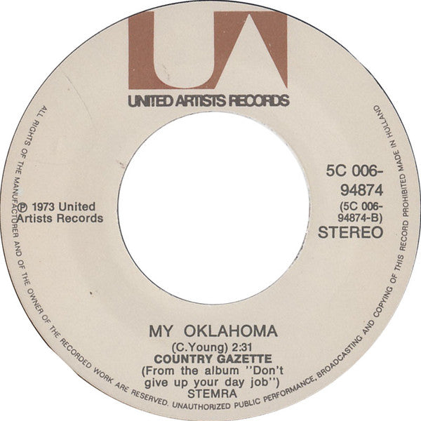 Country Gazette : Honky Cat (7",45 RPM,Single,Stereo)