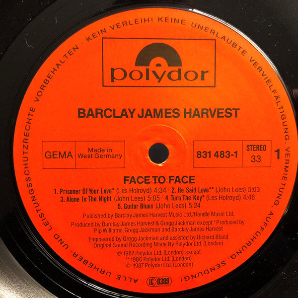 Barclay James Harvest : Face To Face (LP,Album,Stereo)