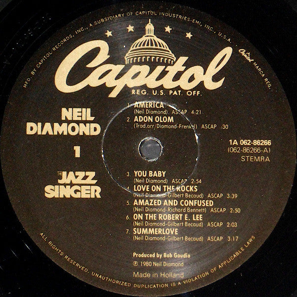 Neil Diamond : The Jazz Singer (Original Songs From The Motion Picture) (LP,Album)