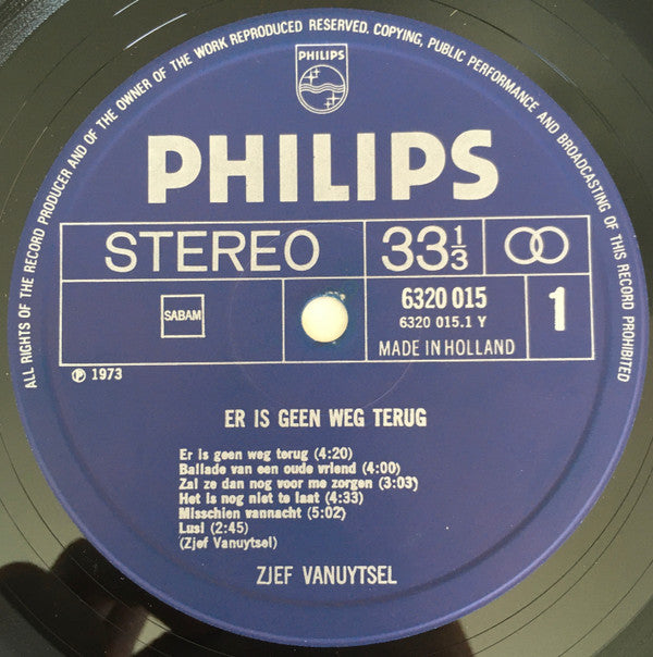 Zjef Vanuytsel : Er Is Geen Weg Terug (LP,Album,Stereo)