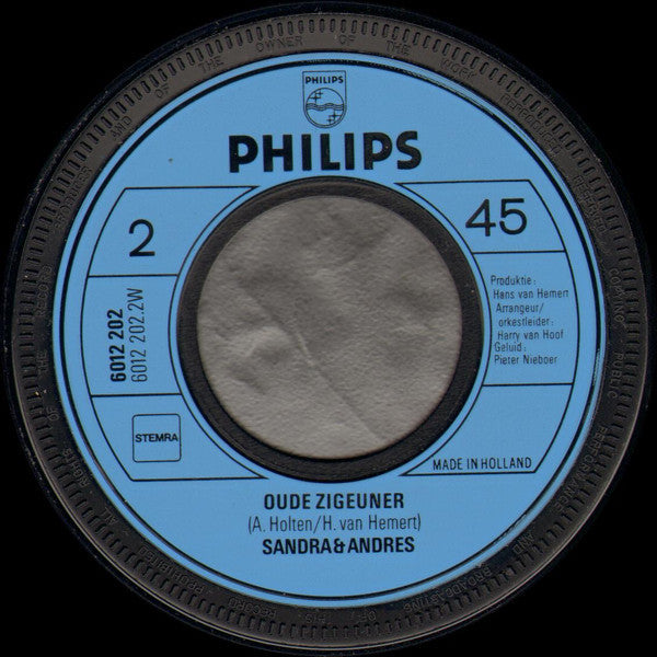 Sandra & Andres : Als Het Om De Liefde Gaat / Oude Zigeuner (7",45 RPM,Single)