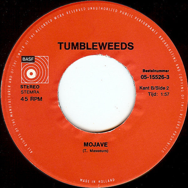 Tumbleweeds, The : Somewhere Between (7",Single,45 RPM)
