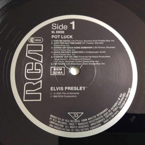 Elvis* : Pot Luck (LP, Album, RE)