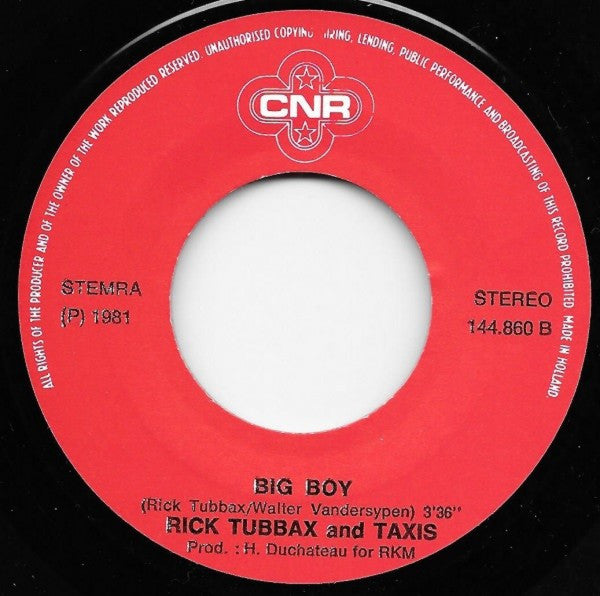 Rick Tubbax And The Taxi's : Tonight (7",45 RPM,Single)