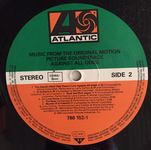 Various : Against All Odds - Music From The Original Motion Picture Soundtrack (LP,Compilation)