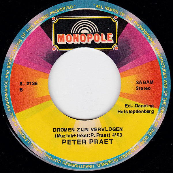 Peter Praet & Praetors, The : Enkel Proberen (7",45 RPM,Single)