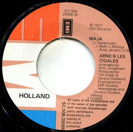 Arne & Les Cigales* : Mademoiselle, Je T'aime / Maja (7", Single)