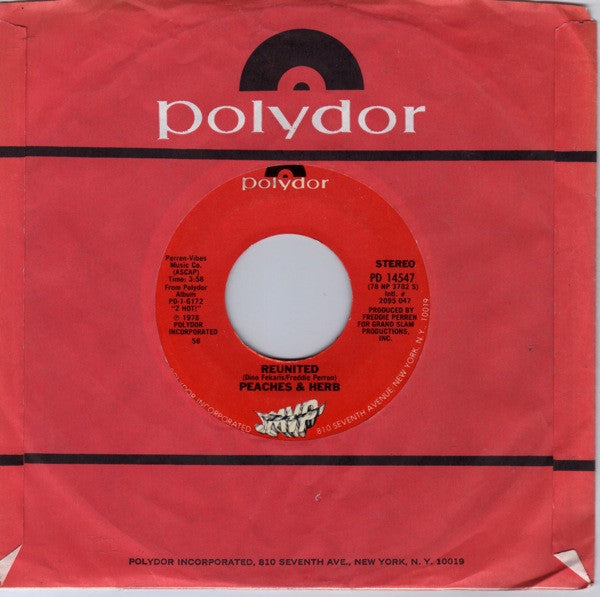 Peaches & Herb : Reunited (7",45 RPM,Single,Styrene)