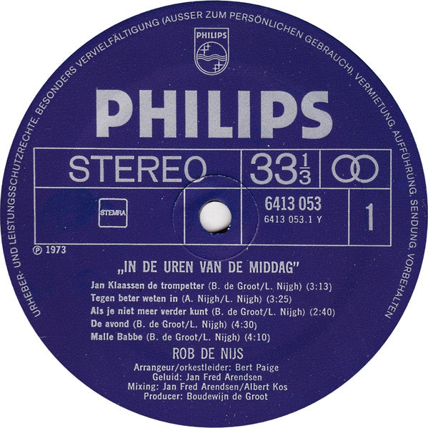 Rob de Nijs : In De Uren Van De Middag (LP,Album)