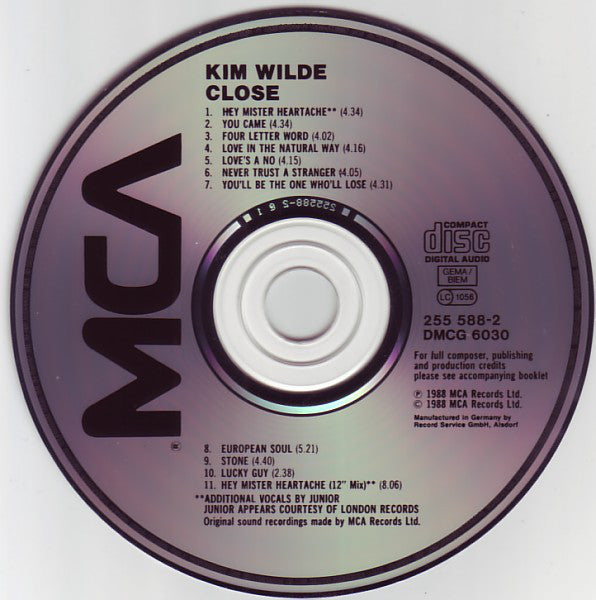 Kim Wilde : Close (Album,Stereo)