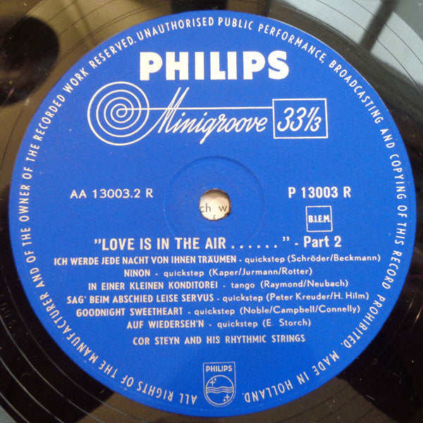 Cor Steyn And His Rhythmic Strings : Love Is In The Air... (LP,10",Mono)