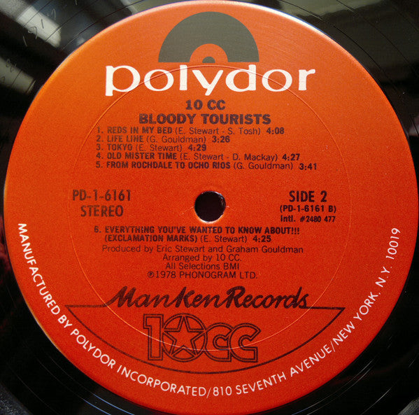 10cc : Bloody Tourists (LP,Album,Stereo)