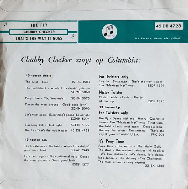 Chubby Checker : The Fly (7",45 RPM)