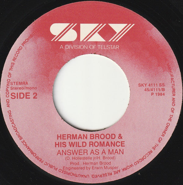 Herman Brood & His Wild Romance : Tattoo Song (7",45 RPM,Single)