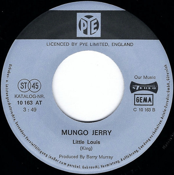 Mungo Jerry : Lady Rose (7",45 RPM,Single,Stereo)