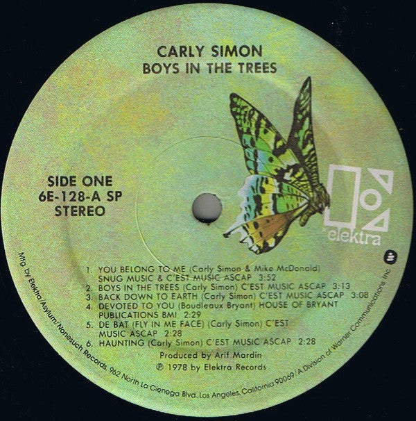 Carly Simon : Boys In The Trees (LP,Album)