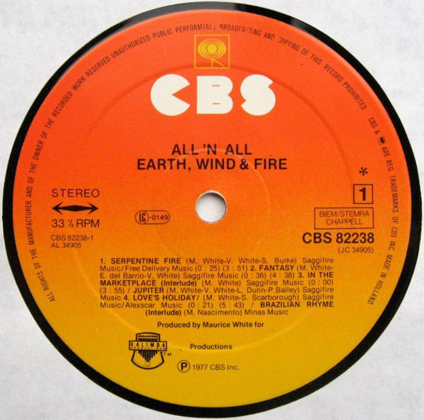 Earth, Wind & Fire : All 'N All (LP,Album)