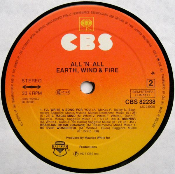 Earth, Wind & Fire : All 'N All (LP,Album)