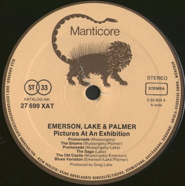 Emerson, Lake & Palmer : Pictures At An Exhibition (LP,Album,Reissue,Stereo)