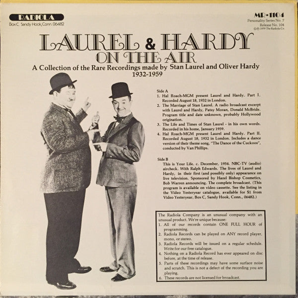 Laurel & Hardy : Laurel & Hardy On The Air (LP,Album,Mono)