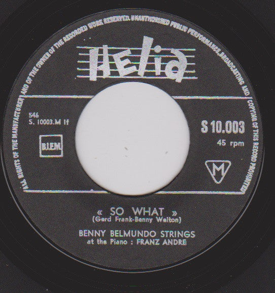 Benny Belmundo Strings : So What (7",45 RPM,Single)