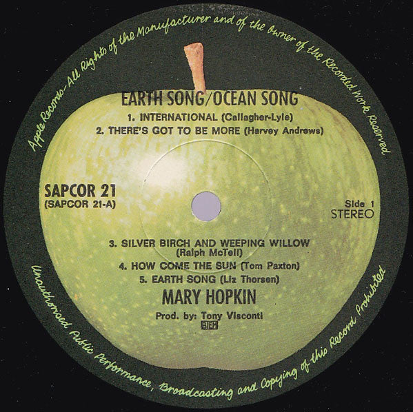 Mary Hopkin : Earth Song / Ocean Song (LP,Album)