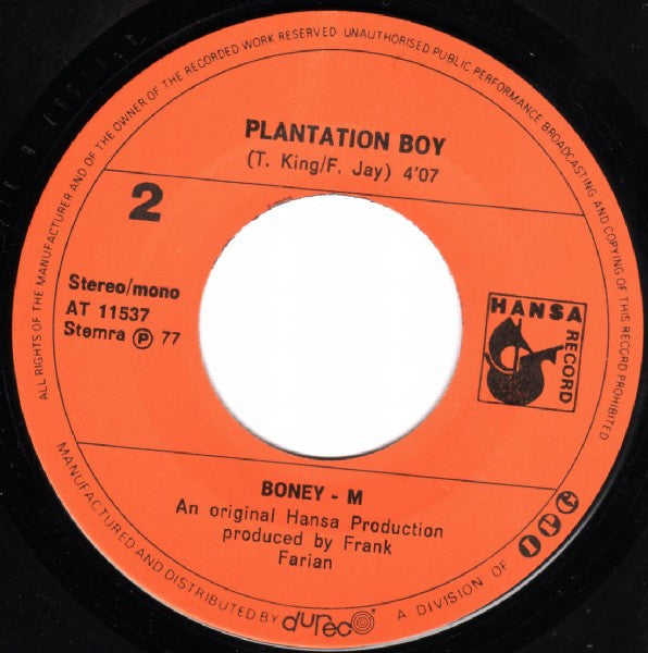 Boney M. : Belfast / Plantation Boy (7",Single,45 RPM)