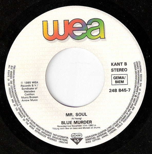 Blue Murder : Talk Talk Talk (7",Single,45 RPM)
