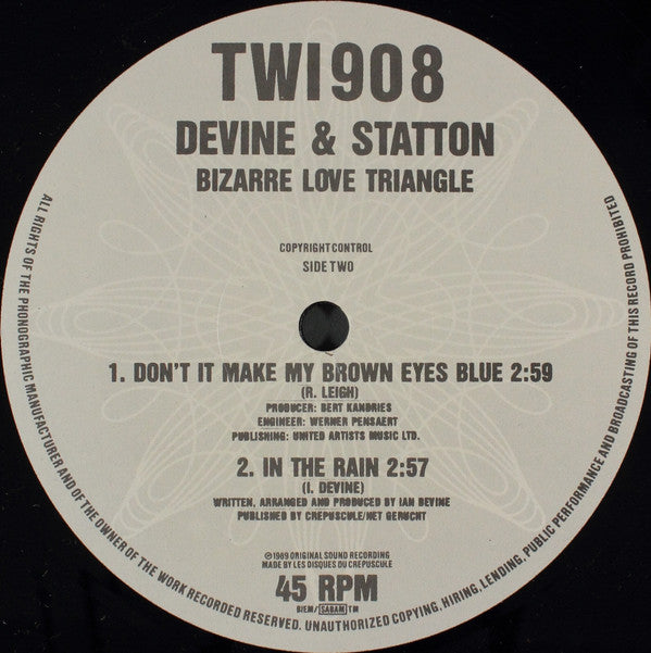 Devine & Statton : Bizarre Love Triangle (12",EP,45 RPM)
