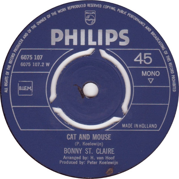 Bonnie St. Claire : I Won't Stand Between Them / Cat And Mouse (7",45 RPM,Single,Mono)