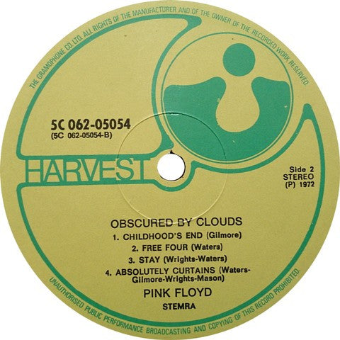 Pink Floyd : Obscured By Clouds (LP,Album,Stereo)