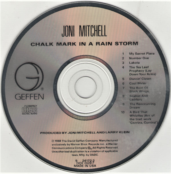 Joni Mitchell : Chalk Mark In A Rain Storm (Album)
