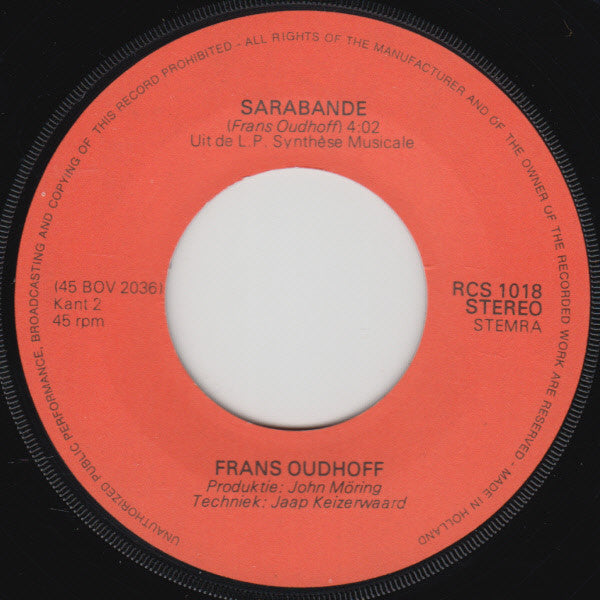 Fons Jansen / Frans Oudhoff : De Ongehuwde Vader / Sarabande (7",45 RPM,Single,Special Edition)
