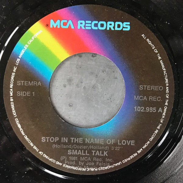 Small Talk (8) : Stop In The Name Of Love / Ten Minutes (7",45 RPM,Single)