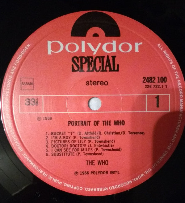 Who, The : Portrait Of The Who (LP,Compilation,Stereo)