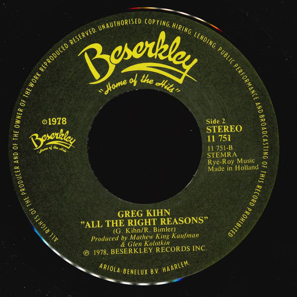 Greg Kihn : Madison Avenue Man (7",45 RPM,Single)