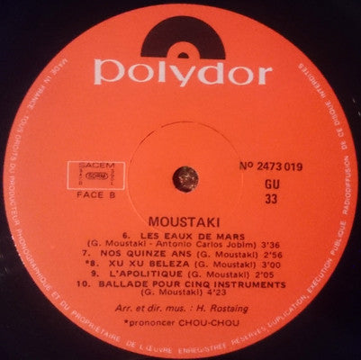 Georges Moustaki : Moustaki (Déclaration) (LP,Album,Reissue)