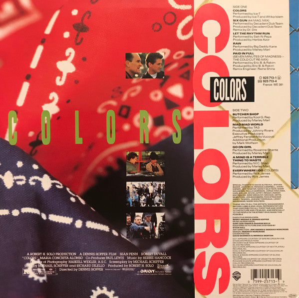 Various : Colors (Original Motion Picture Soundtrack) (LP,Album,Compilation,Stereo)