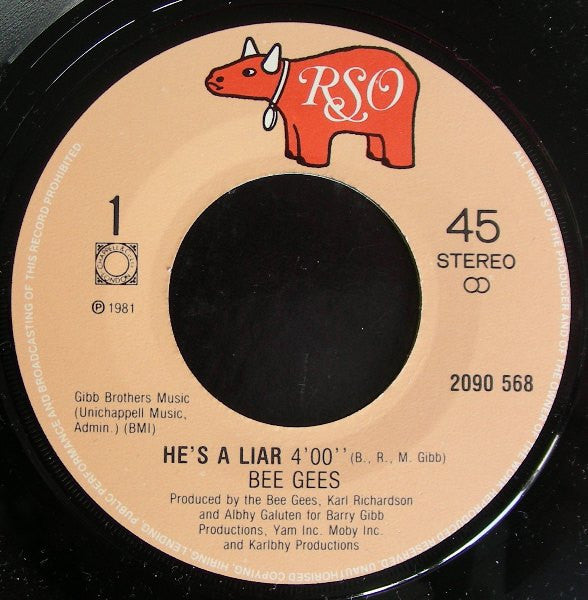 Bee Gees : He's A Liar (7",45 RPM,Single,Stereo)