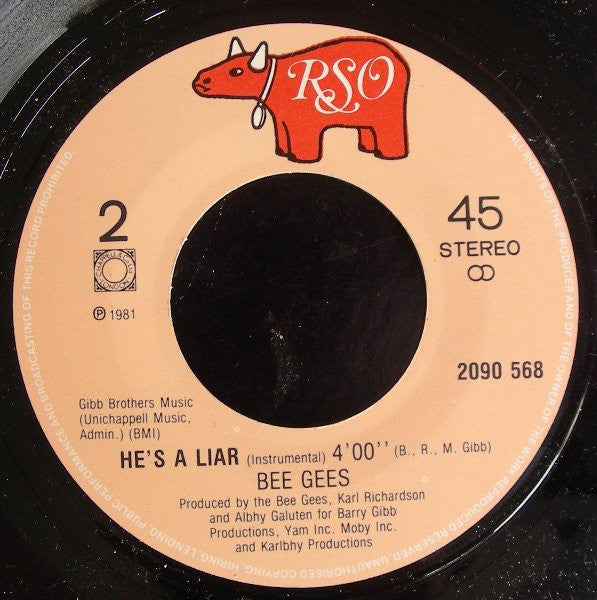 Bee Gees : He's A Liar (7",45 RPM,Single,Stereo)