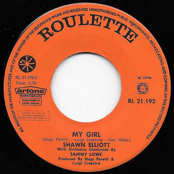 Shawn Elliott : Shame And Scandal In The Family / My Girl (7",45 RPM,Single)