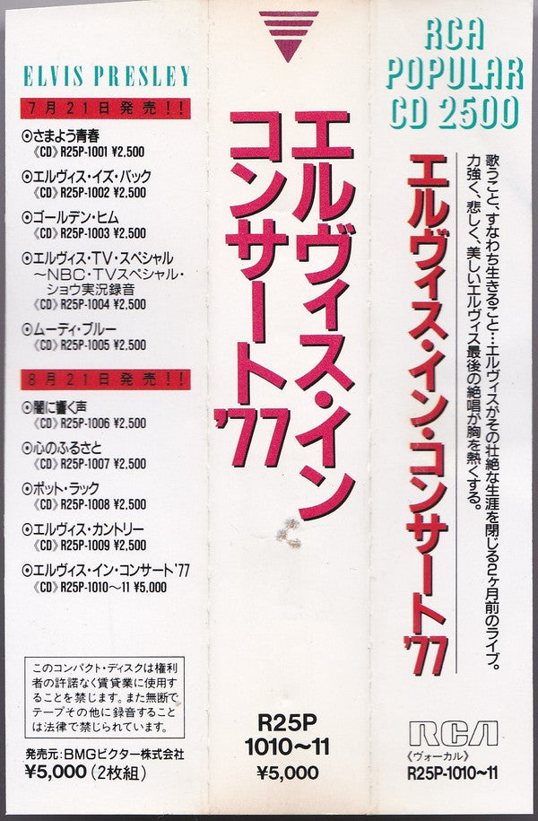 Elvis Presley : Elvis In Concert (Album,Reissue)