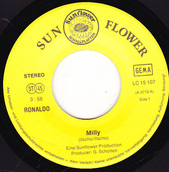 Ronaldo (11) : Milly (7",45 RPM,Single)