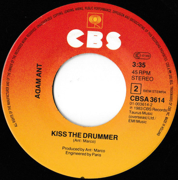 Adam Ant : Puss'N Boots (7",45 RPM,Single,Stereo)