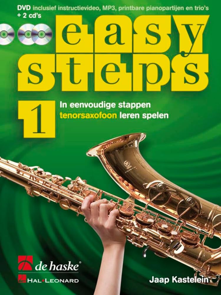 Easy steps 1 tenorsaxofoon - in eenvoudige stappen tenorsaxofoon leren spelen + audio online cover image