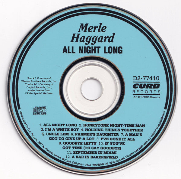 Merle Haggard : All Night Long (Album)